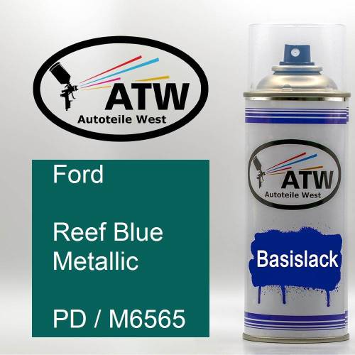 Ford, Reef Blue Metallic, PD / M6565: 400ml Sprühdose, von ATW Autoteile West.